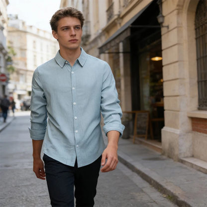 Men's Linen Cotton Business Shirt