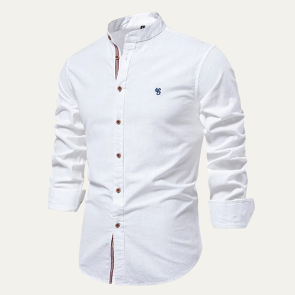 Men's Mandarin Collar Smart Casual Shirt