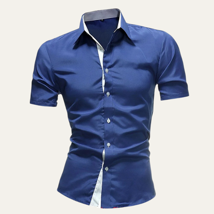 Men's Solid Button-Up Dress Shirt