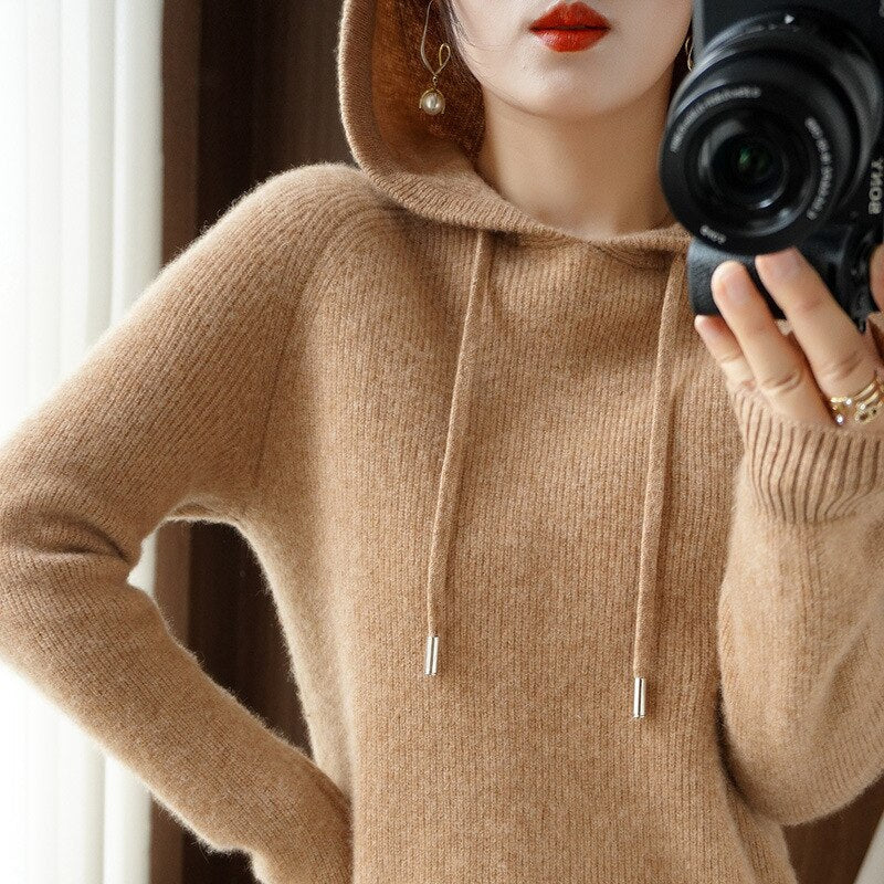Women's Comfortable Knit Hoodie