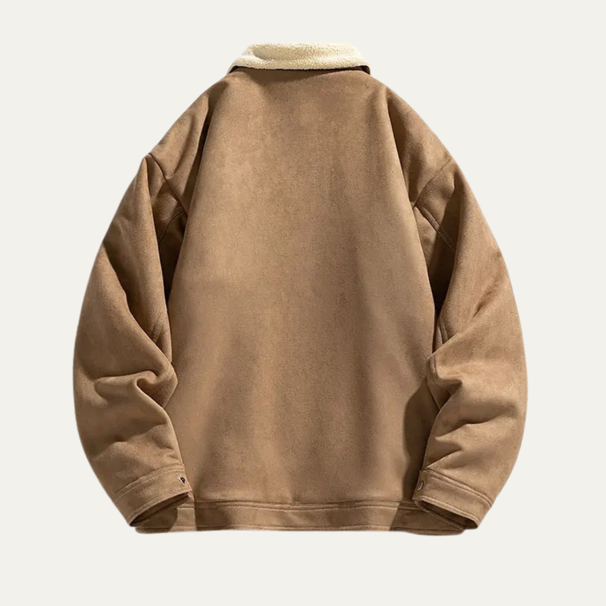Men's Suede Sherpa Jacket Fleece Lined Brown