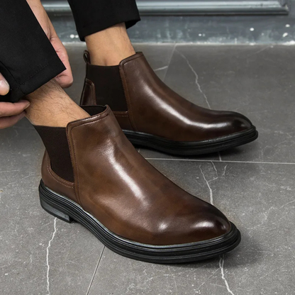 Men's Chelsea Leather Ankle Boots Black