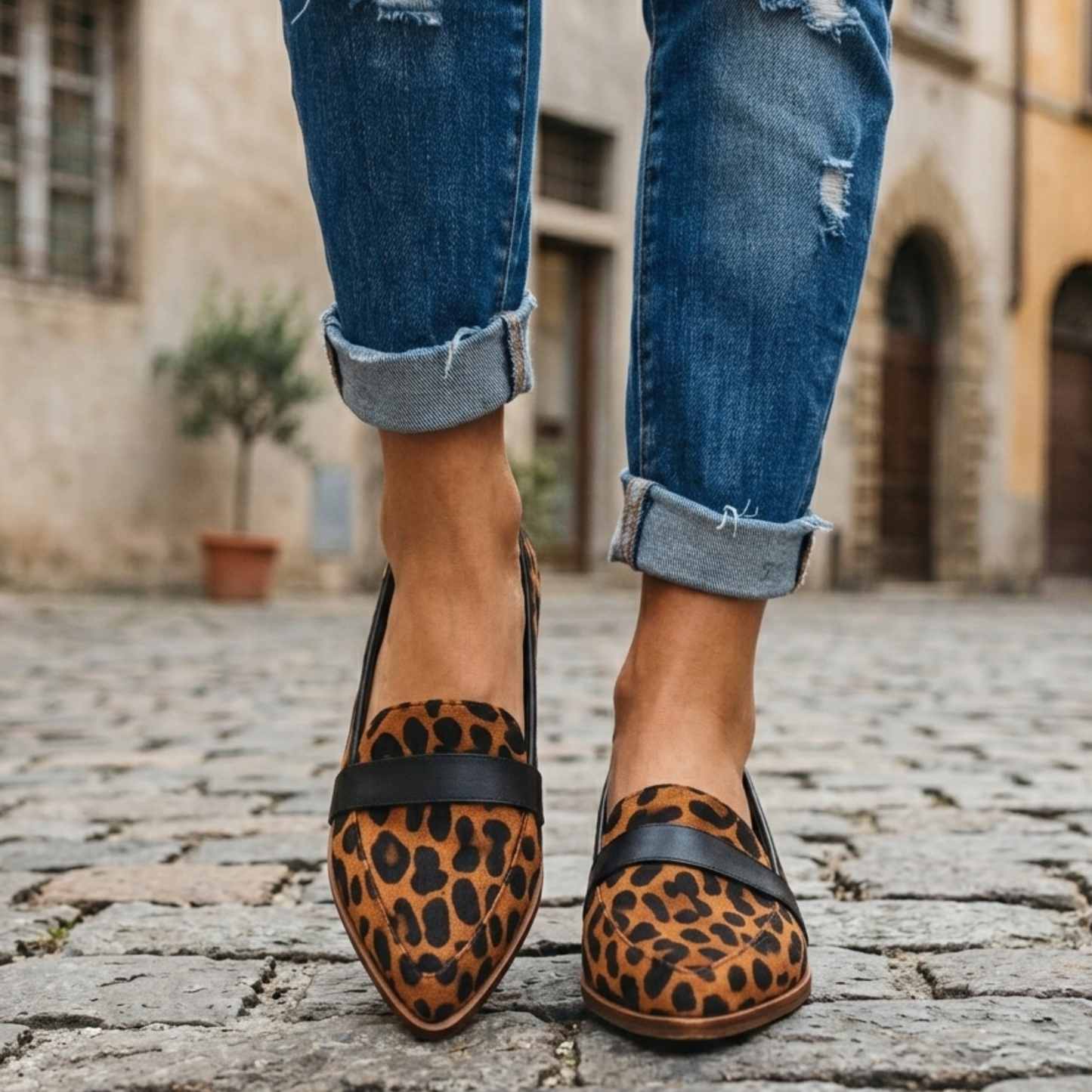 Women’s Pointed Toe Loafers Slip On Flat Dress Shoes
