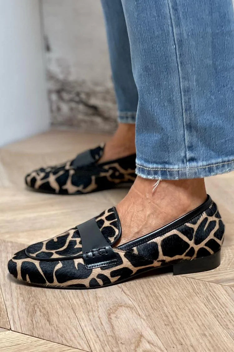 Women's Patterned Loafers Flat Sole - Vonnera