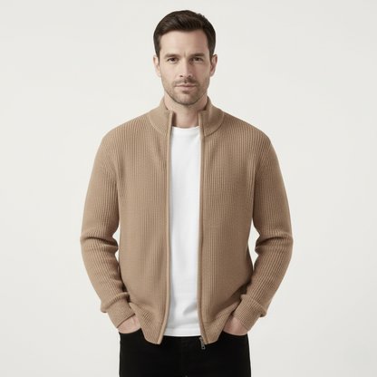 Men's Knit Zip Cardigan Sweater
