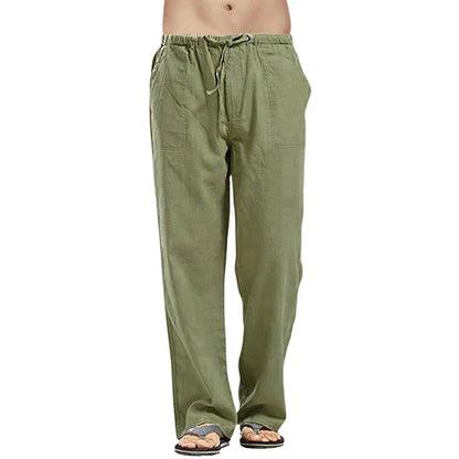 Ralph Men's Linen Pants Oversized Breathable Beige