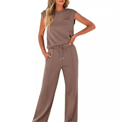 Women's Sleeveless Lounge Set Drawstring