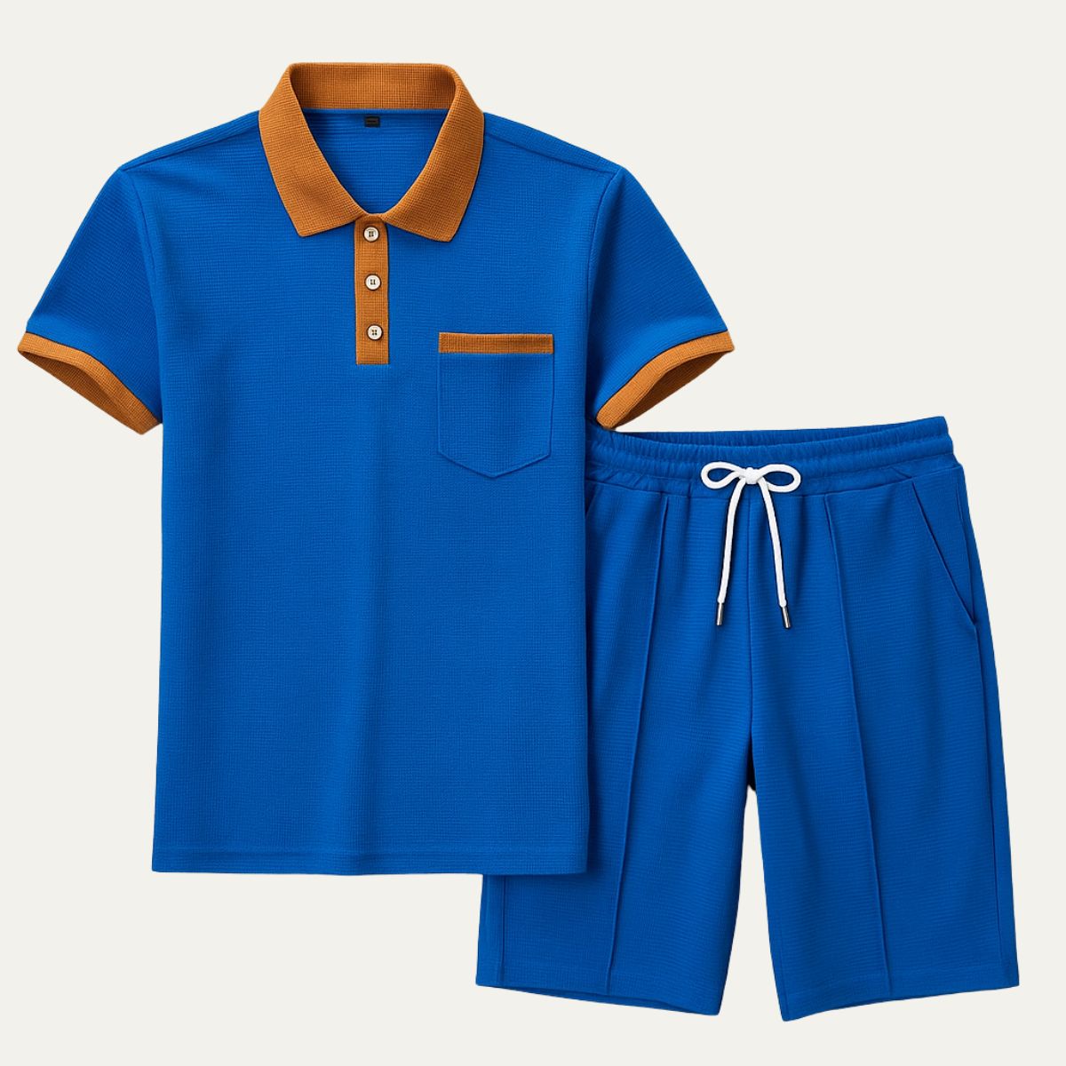 Men's Cotton Polo Shirt And Shorts Set