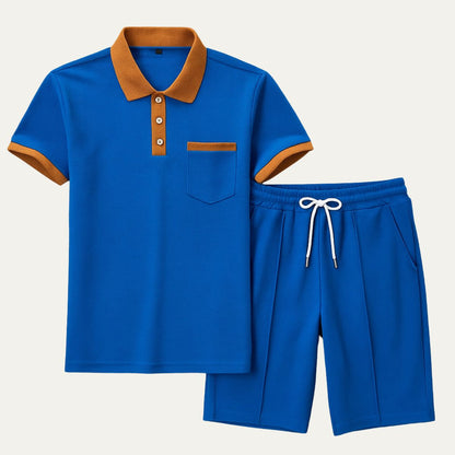 Men's Cotton Polo Shirt And Shorts Set