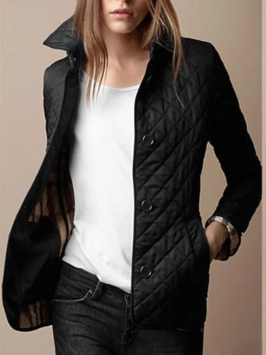 Women's Lined Jacket Folded Collar - Vonnera