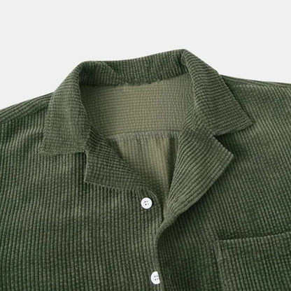 Men's Corduroy Summer Set Shirt And Shorts