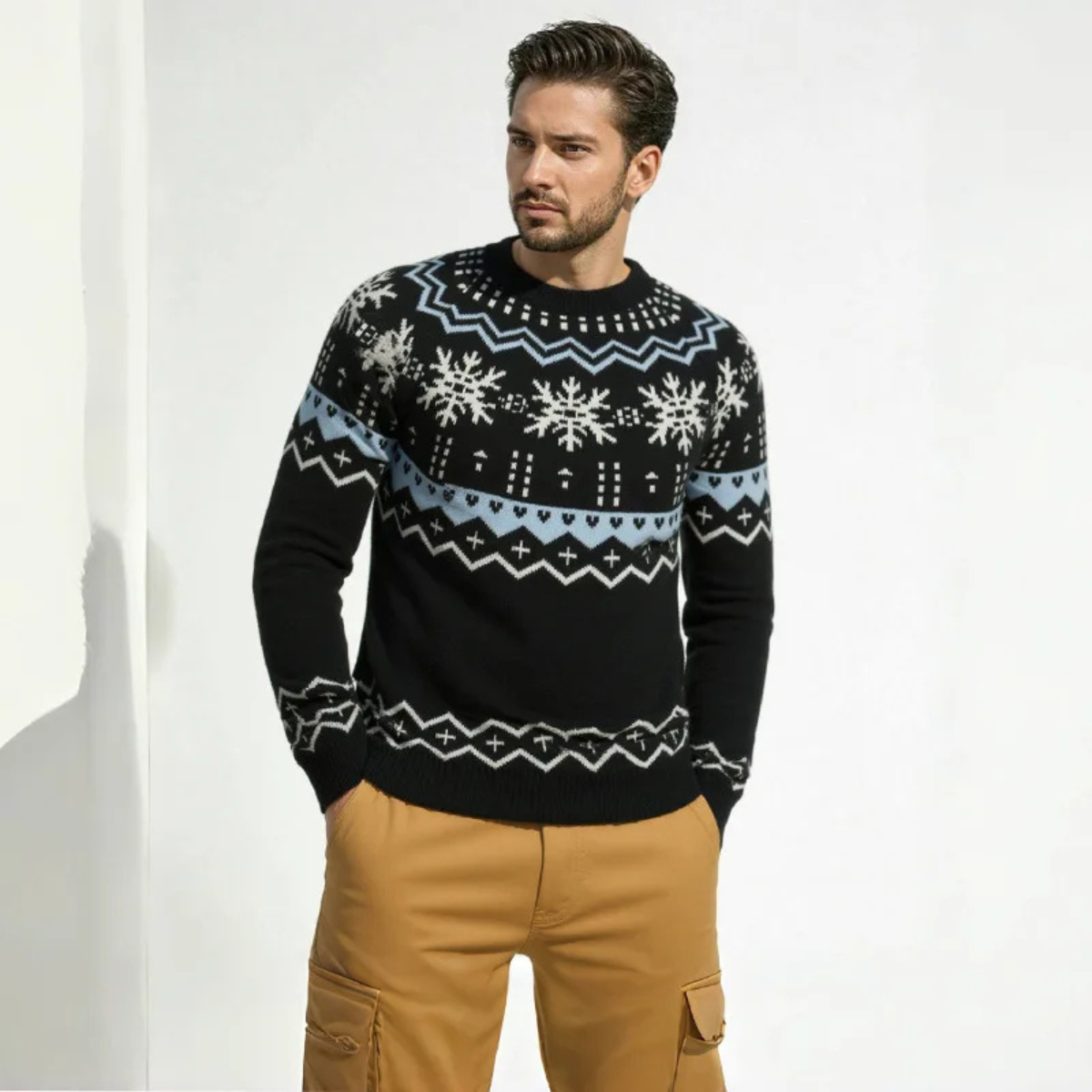 Men's Round Neck Knit Christmas Sweater