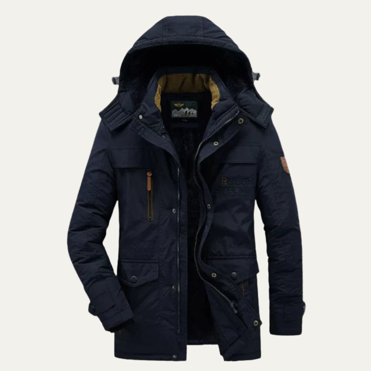 Men's Fleece Lined Hooded Parka Coat
