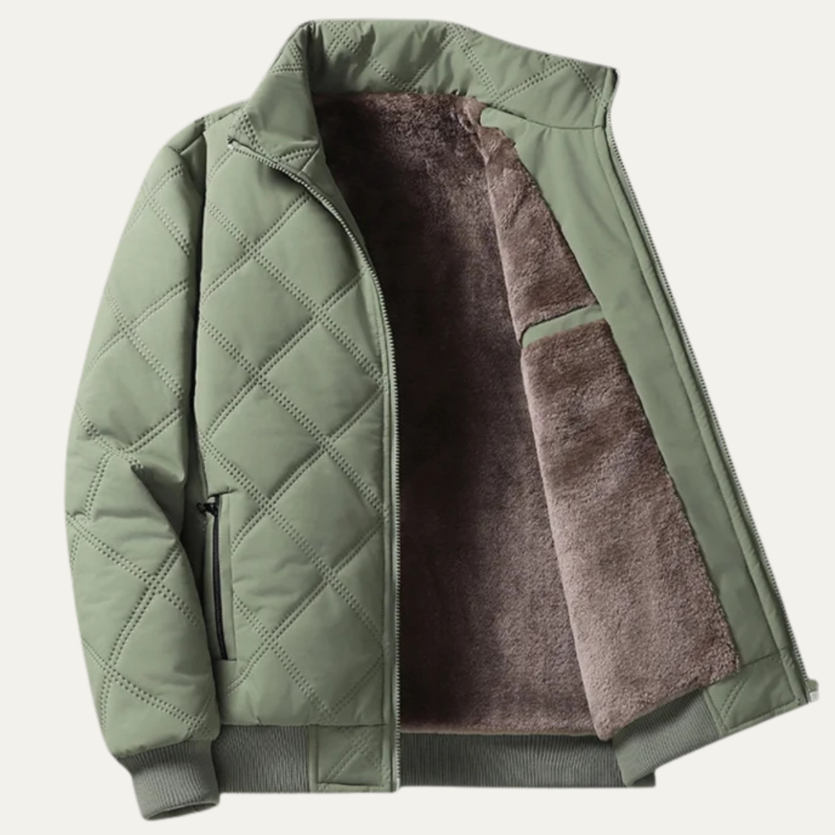 Men's Quilted Fleece Lined Winter Jacket