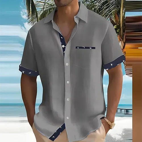 Men's Short Sleeve Summer Shirt Breathable Lightweight