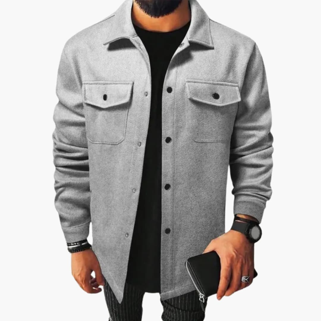 Men's Shirt Jacket Button Front Cotton - Vonnera