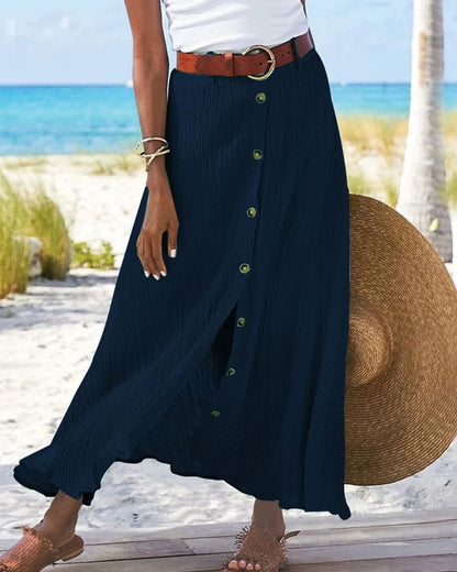 Women's Long Monochrome Skirt Comfortable