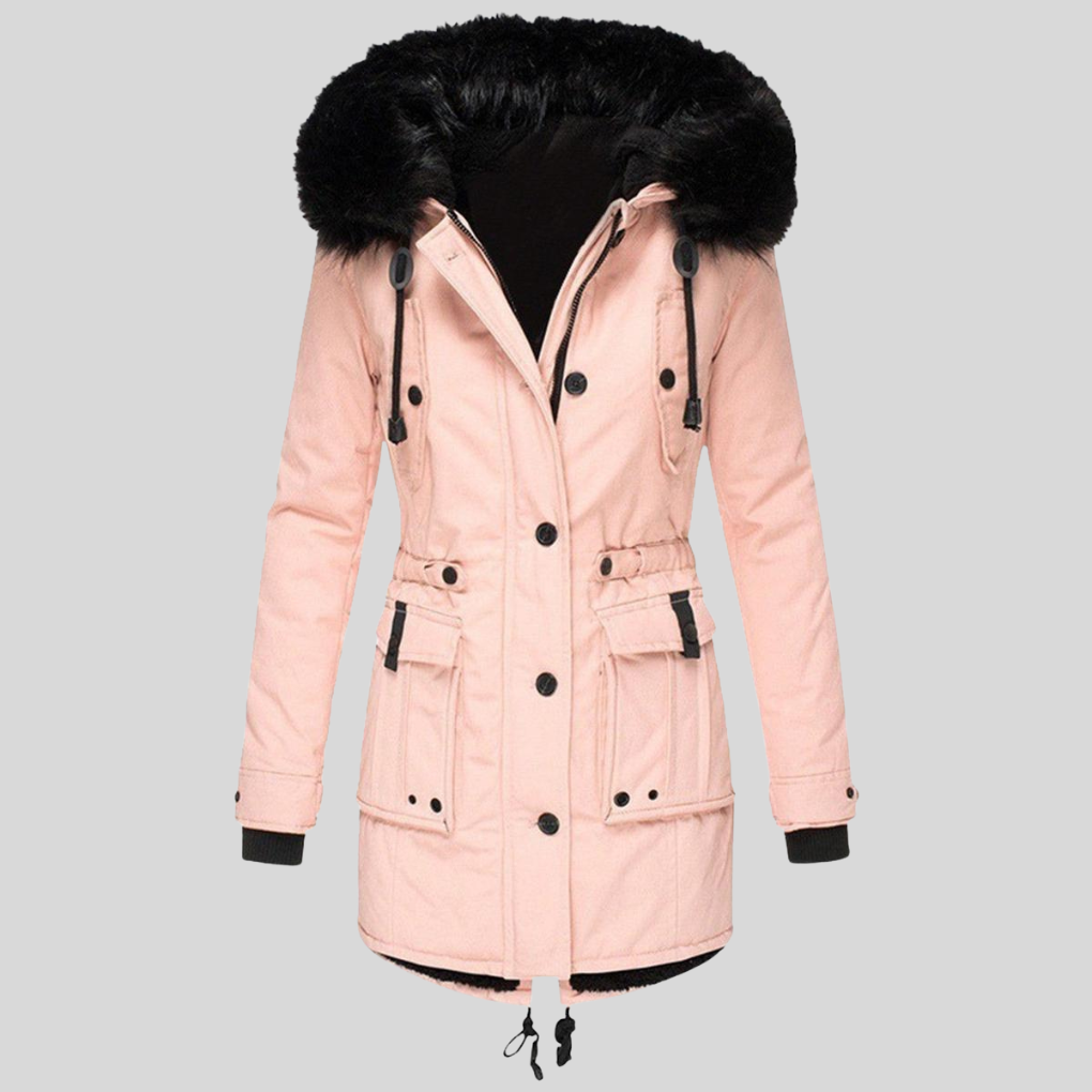 Women's Winter Hooded Parka Coat With Pockets