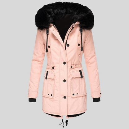 Women's Winter Hooded Parka Coat With Pockets