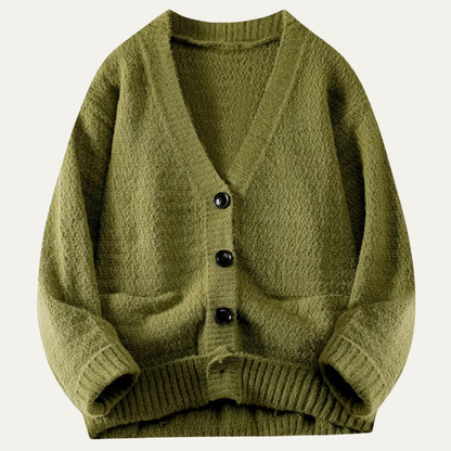 Men's Knitted Cardigan Soft V Neck Button Down
