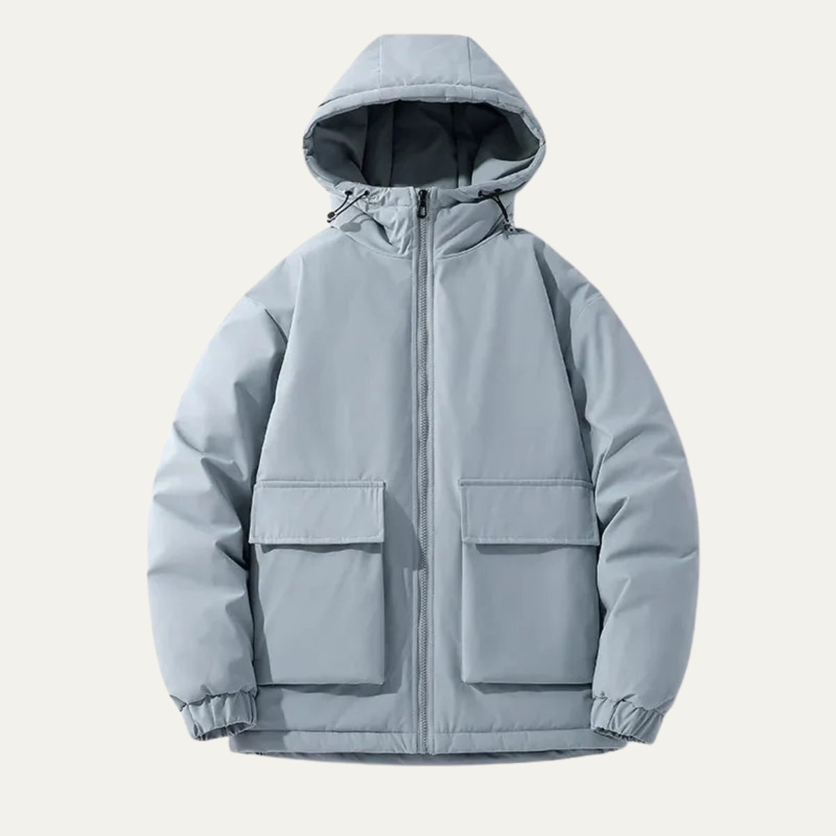 Men's Padded Puffer Jacket With Hood Warm Winter