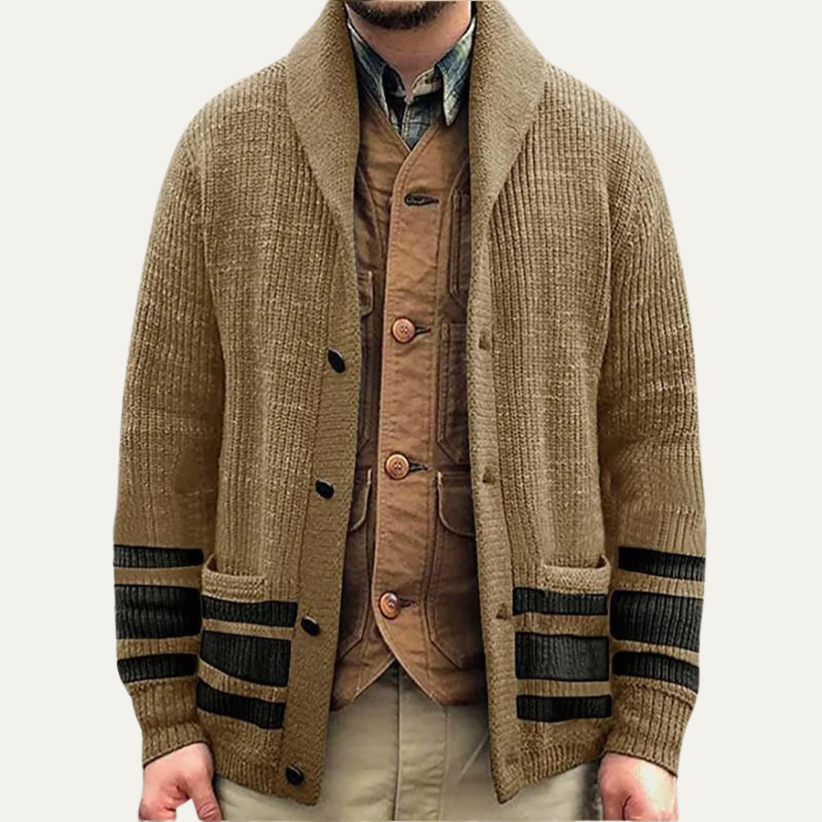 Men's Vintage Thick Knit Cardigan