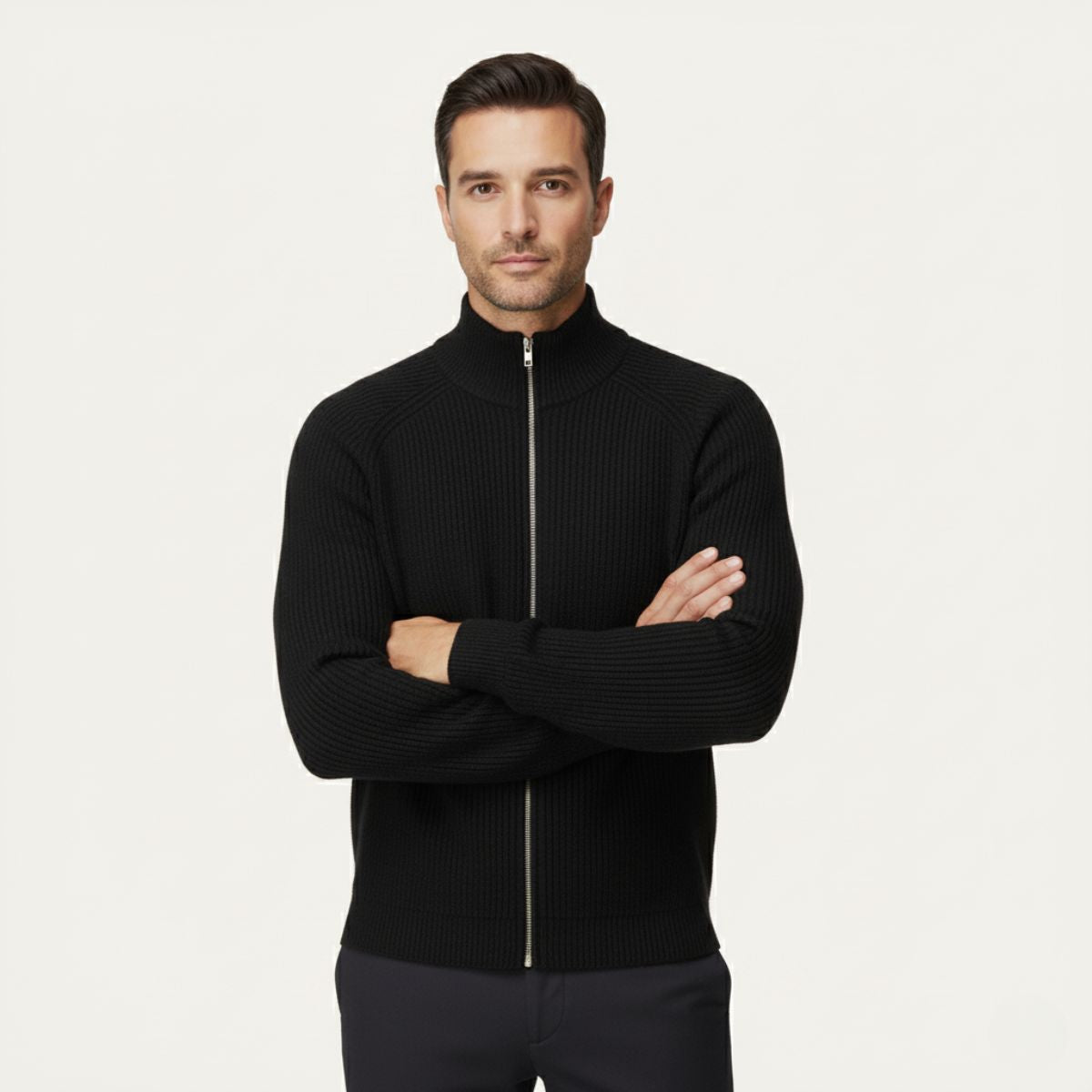 Men's Merino Wool Zip Cardigan