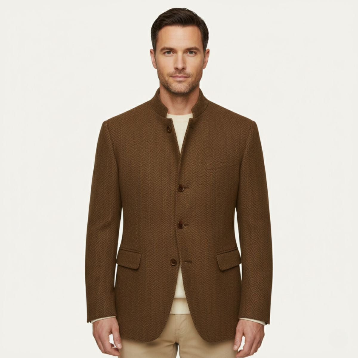 Mens Wool Tweed Blazer Jacket