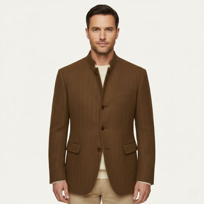 Mens Wool Tweed Blazer Jacket
