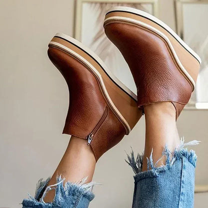 Women's Ankle Boots Wedge Heel Vintage Style