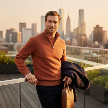 Men's Modern Quarter Zip Sweater