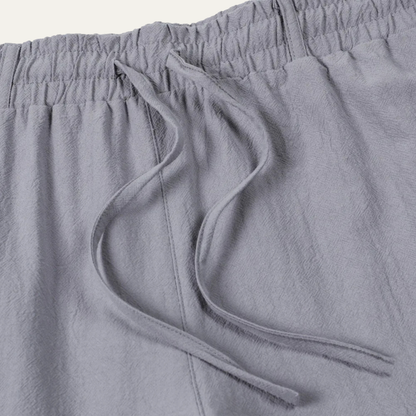 Men's Cotton Cargo Pants Loose Fit Multi Pocket Soft Beige