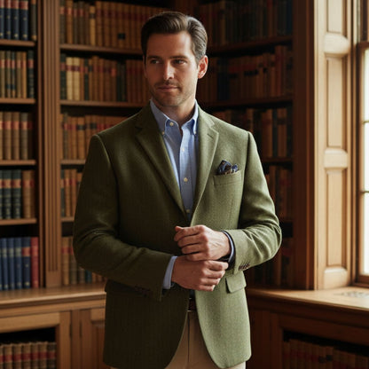 Mens Wool Tweed Blazer Jacket