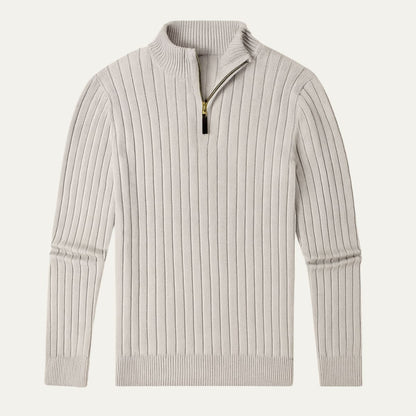 Men's Quarter Zip Sweater Old Money Color - Vonnera