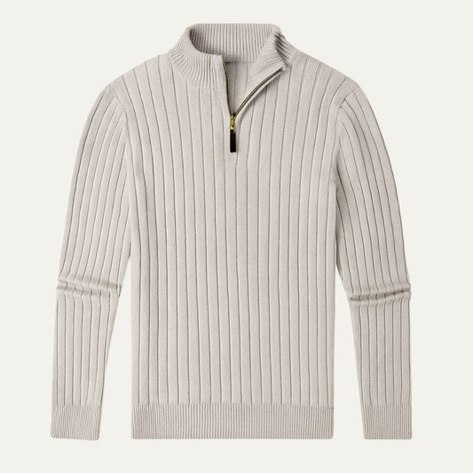 Men's Quarter Zip Sweater Old Money Color - Vonnera