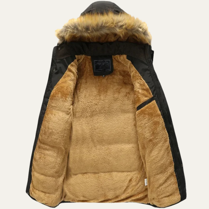 Men's Hooded Fur Parka Jacket