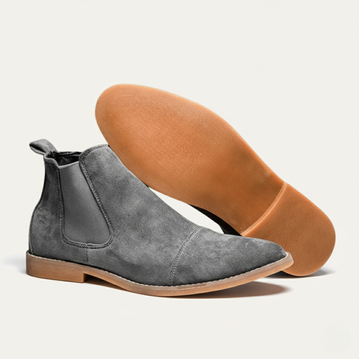 Men's Suede Chelsea Boots Slip On Brown