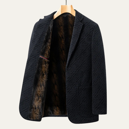 Men's Fleece Lined Textured Winter Blazer