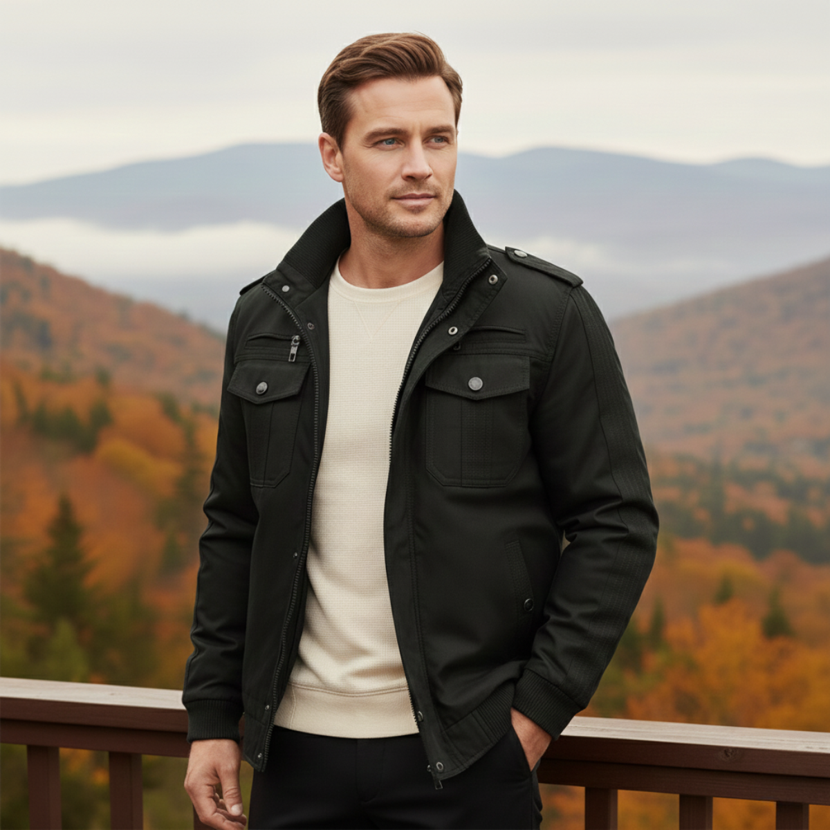 Macerata Men's Thermal Fleece Lined Military Jacket