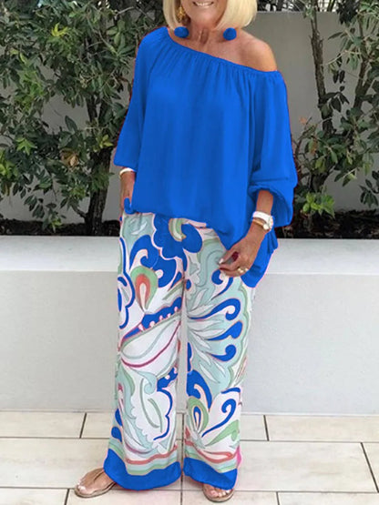 Women's Off Shoulder Two Piece Outfit