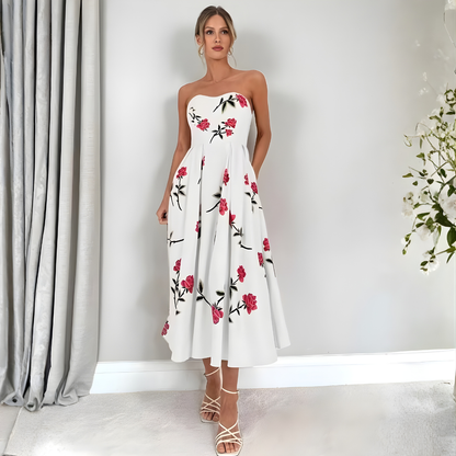 Women's Sleeveless Floral A-Line Dress