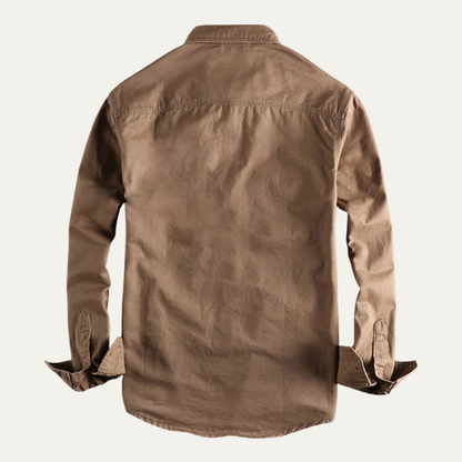 Men's Utility Shirt Jacket Vintage Washed Cotton