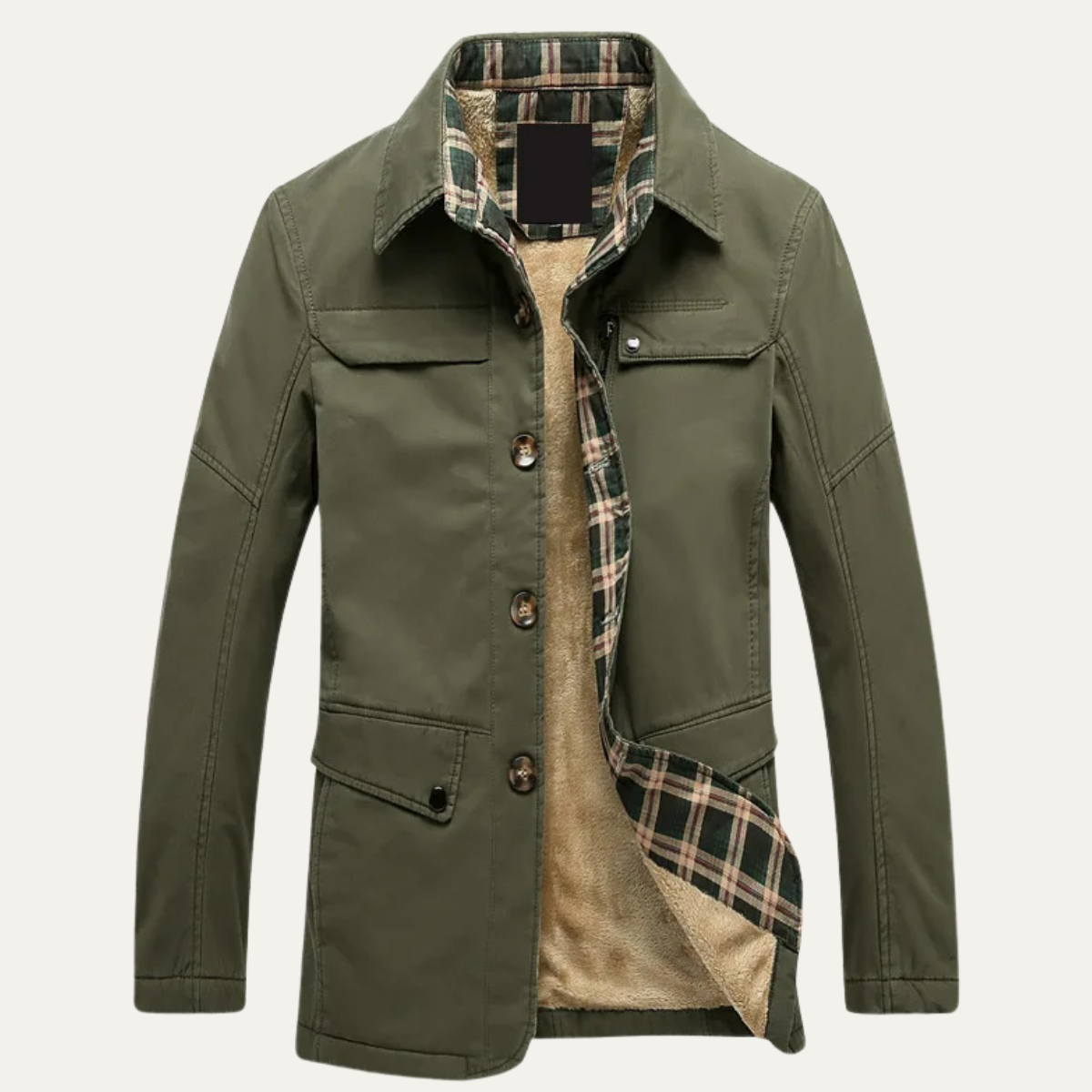 Men's Fleece Lined Plaid Jacket - Vonnera