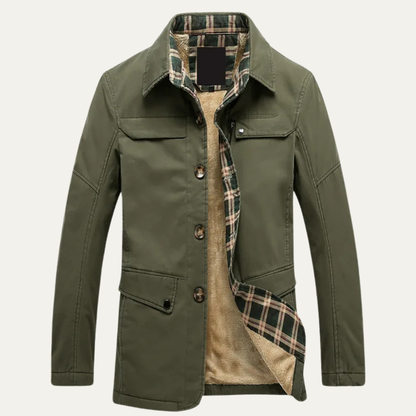 Men's Fleece Lined Plaid Jacket - Vonnera