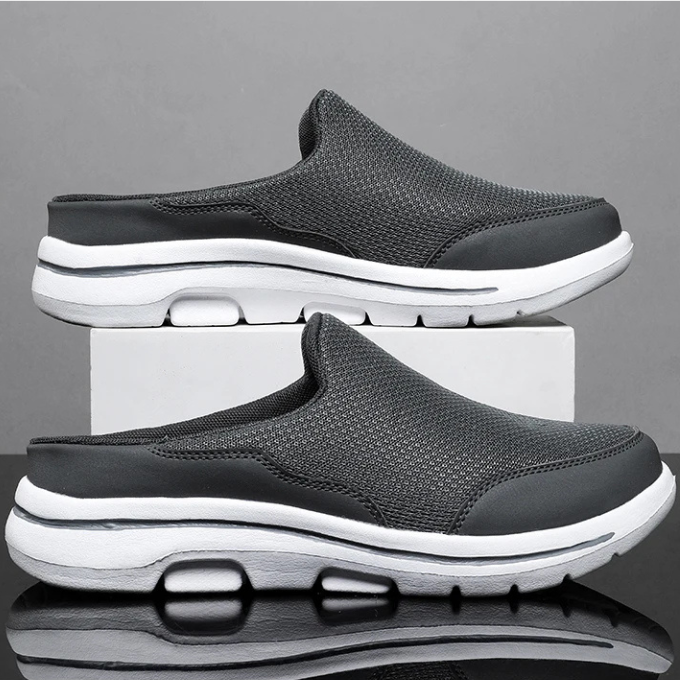 Men's Slip On Mules Closed Toe Black