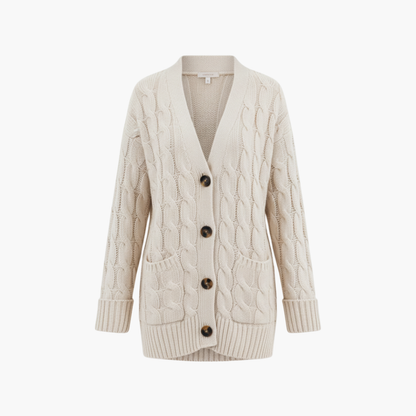 Women's Button Front Cardigan Sweater with Pockets - Vonnera