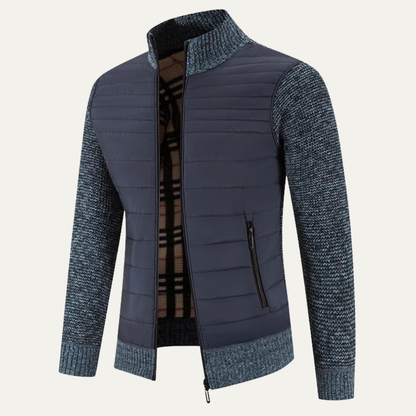 Men's Padded Stand Collar Winter Zip Jacket