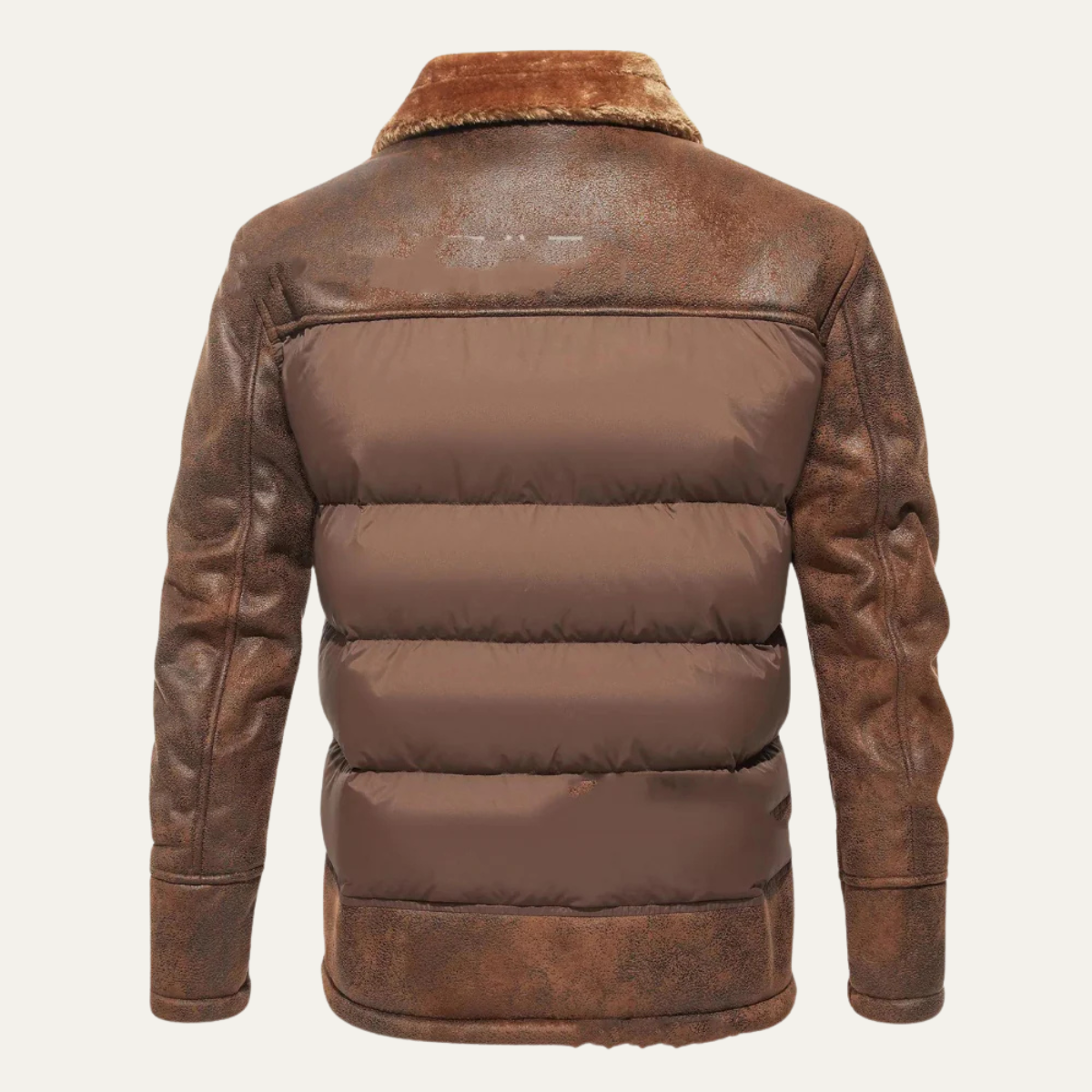 Men's Quilted Faux Leather Jacket