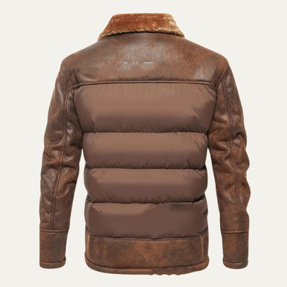 Men's Quilted Faux Leather Jacket