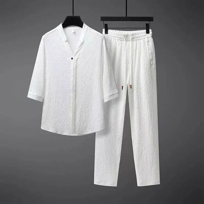 Men's Linen Tracksuit 2-Piece Classic Comfort